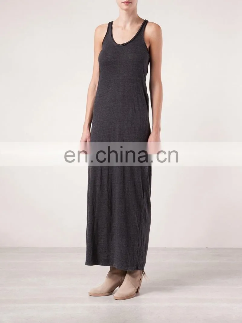 CHEFON Tank long black maxi dress