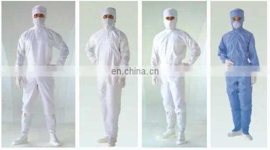 Hot sell anti-static 5mm grid polyester esd jumpsuit in alibaba