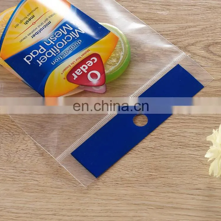 Opp Laminated Daily Products Clear Packaging bag/custom printing plastic bag with hanging hole