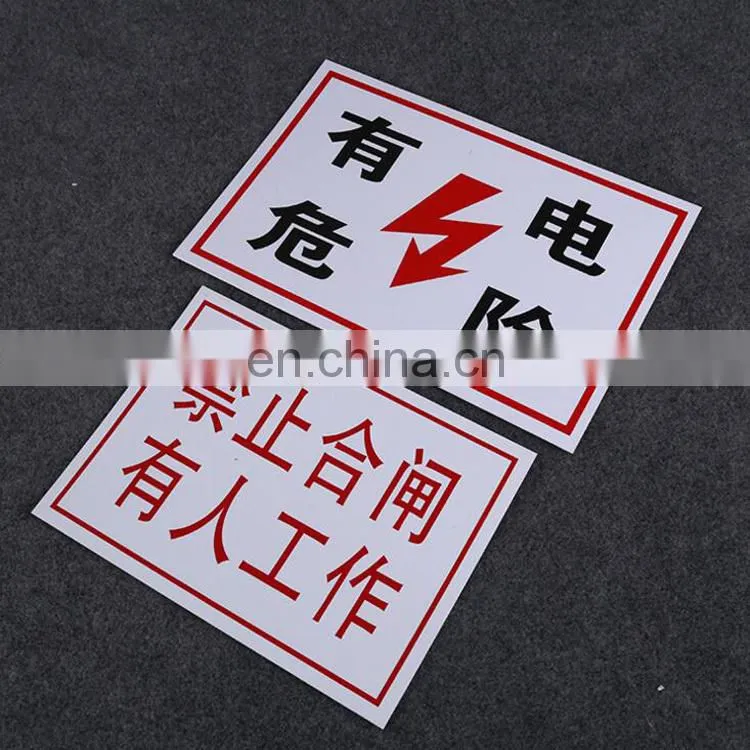 factory price custom printing plastic pvc warning signs card,prohibit indicating card