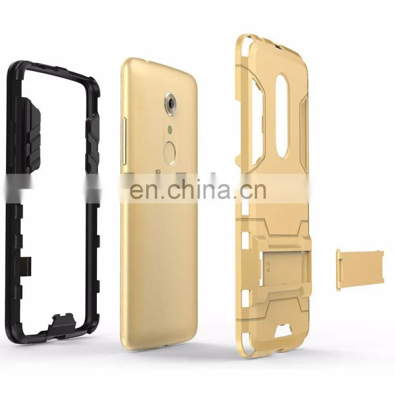Detachable 2 in 1 with Stand Hybrid Hard PC + Black TPU Back Cover Case for ZTE Axon 7