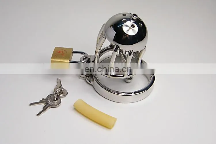 2015 new design stainless steel lockable cock cage penis cage