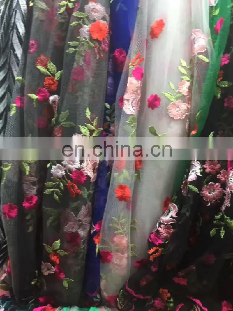 Wholesale high quality colorful beautiful polyester lace fabric for dress