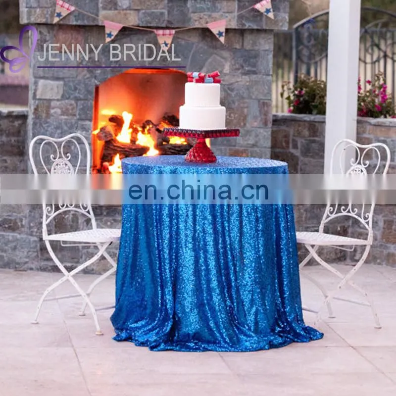 SQN#10 ocean blue sequin table overlay wedding table cloth sequin