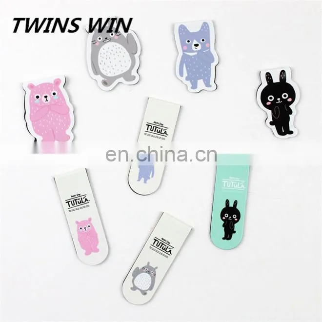 best price cute stationery school supplies wholesale from china , custom-made magnetic metal animal design bookmark