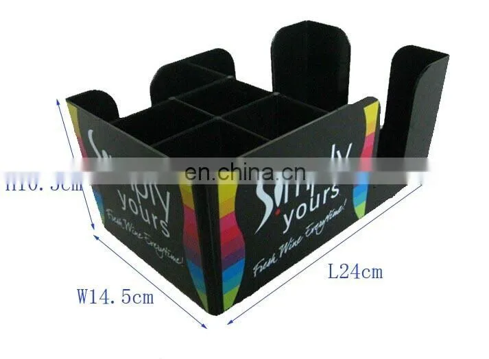 Plastic PS decorative bar caddy napkin straw holder with custom CMYK full color printing