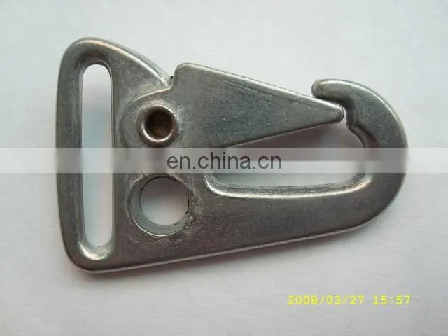 Round and flat shape silver metal hook buckle ,metal dog snap hook