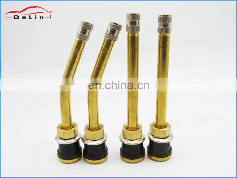 DeLin 90 Degree Tubeless Brass Truck Tire Valve Stems TR571C with 90 Degree Bend