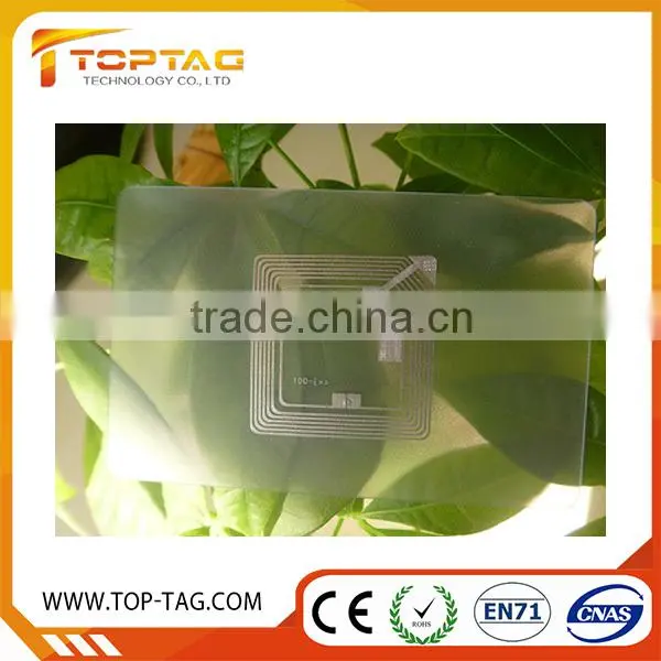CR80 85.5*54mm transparent business cards / Standard inkjet pvc card