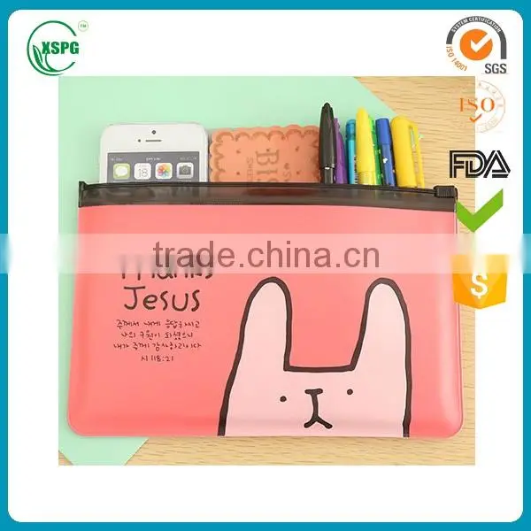 Plastic PVC Zipper Top Document Bag, Pencil case