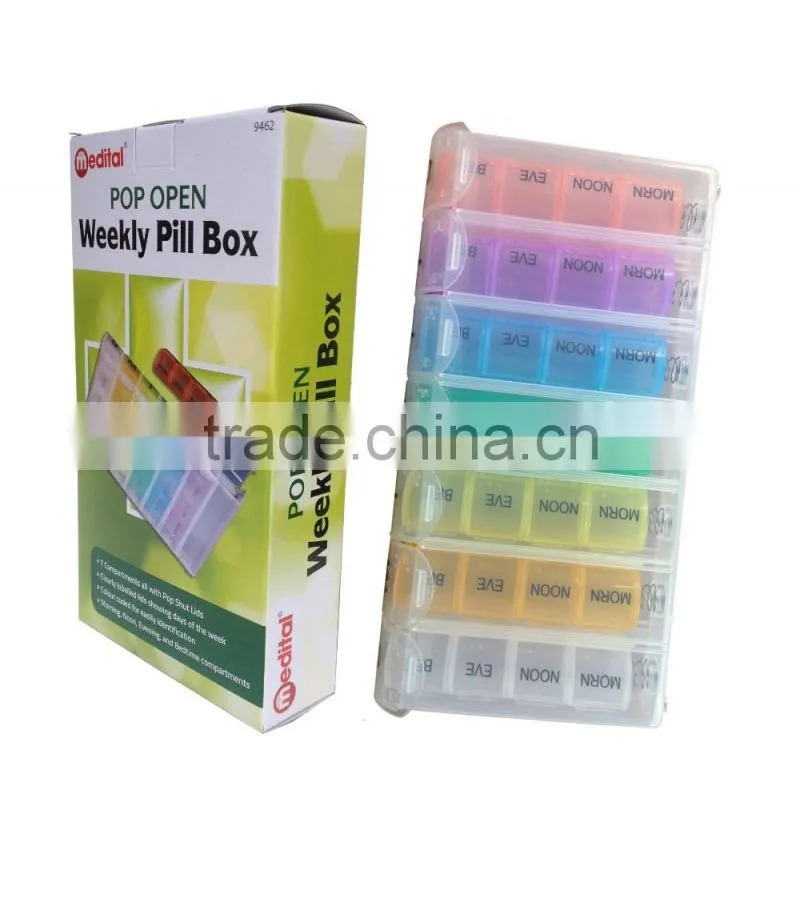 Colourful Plastic Medicine Storage Pill Box 7 Day Tablet Sorter Container Case Organizer Health Care
