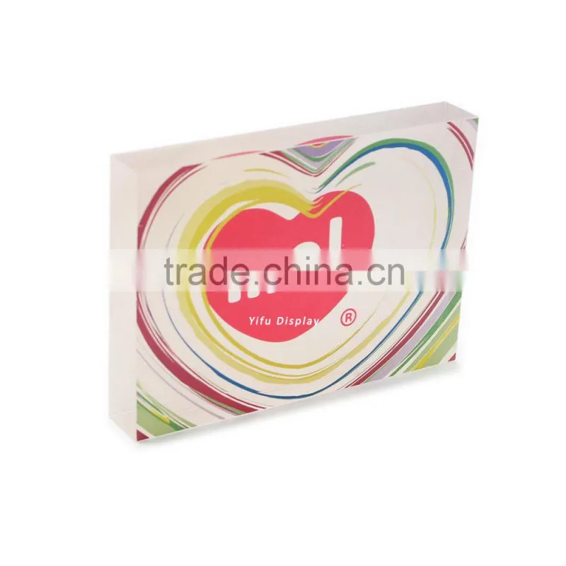 Clear Soild Acrylic logo block, acrylic photo block wholesale