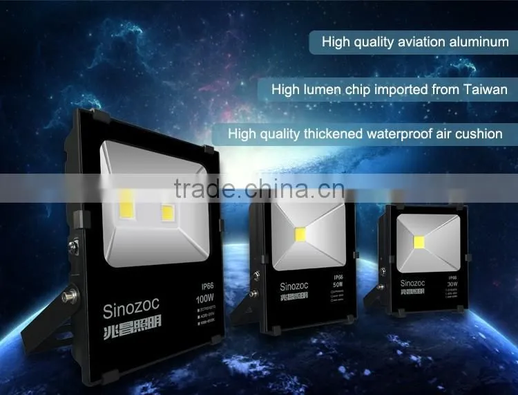 Sinozoc Hot selling Aluminum housing IP66 waterproof outdoor led flood light led floodlighting outdoor fixture