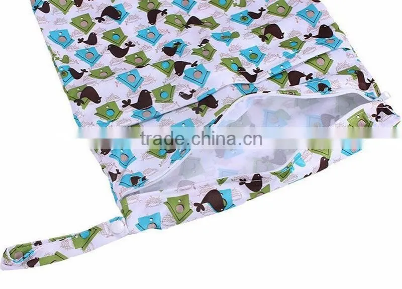 Useful Waterproof Reusable Zipper Cloth Baby Diaper Bag