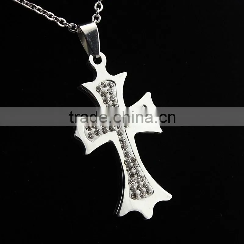 Diamond Cross Necklace pendants, high-grade stainless steel diamond necklaces