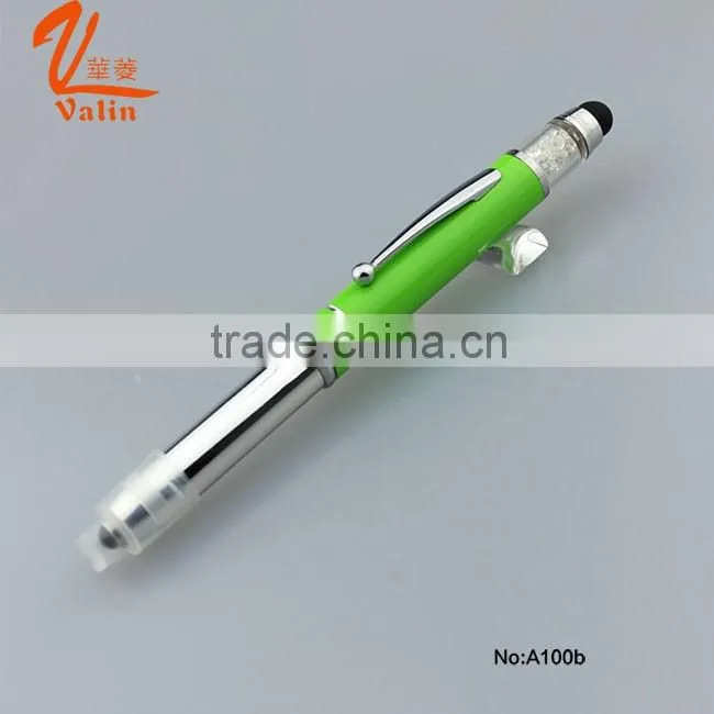 Promotional led touch metal ball pen with crystal touch