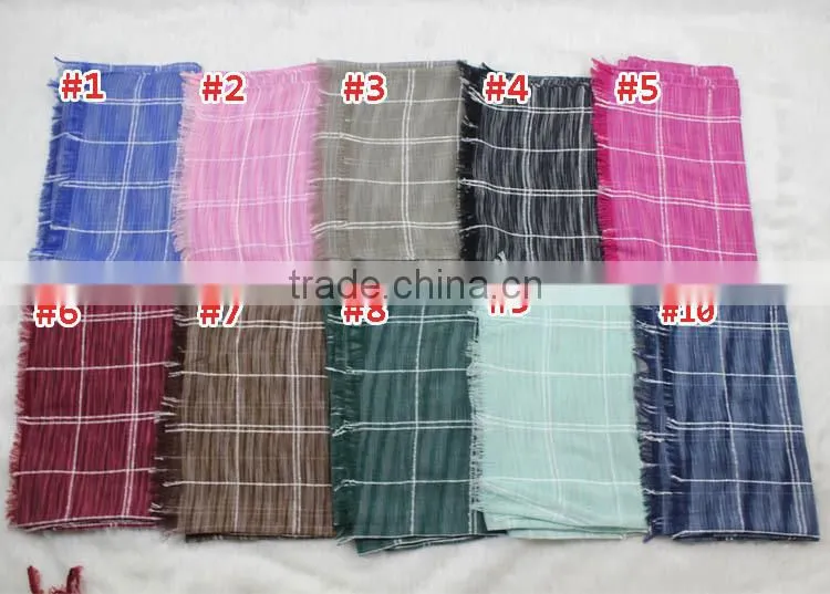 2016 Fashion Ladies Checked Plaid Viscose Pashmina Blanket Scarf Shawl