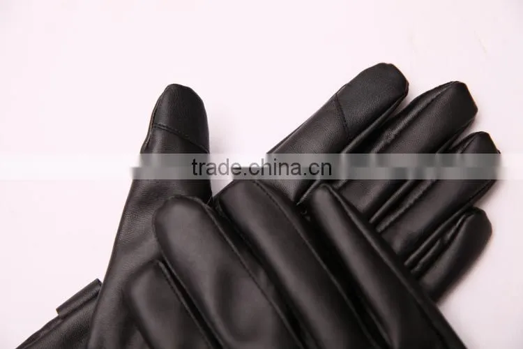 Leather Touch Screen Gloves , Use Device While Keeping Hands Warm ,Full Finger gloves
