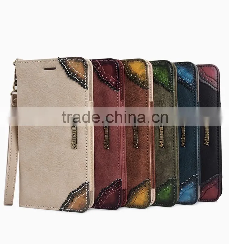 Premium PU Book Style Flip Cover Case with card slots for iPhone 6