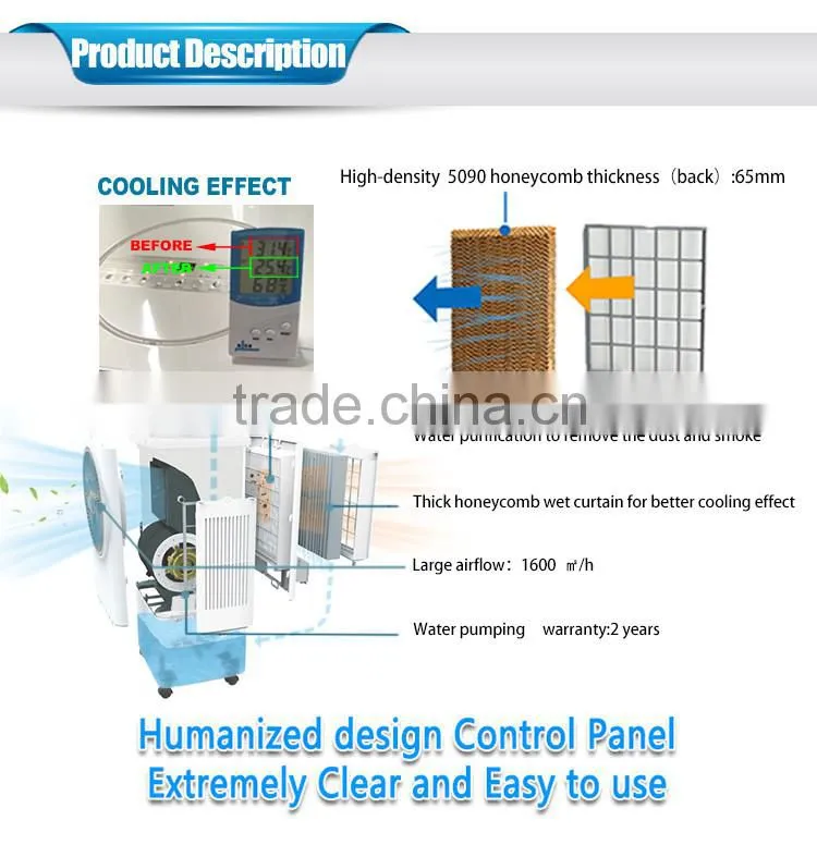 home application noiseless water fan air cooler portable for room