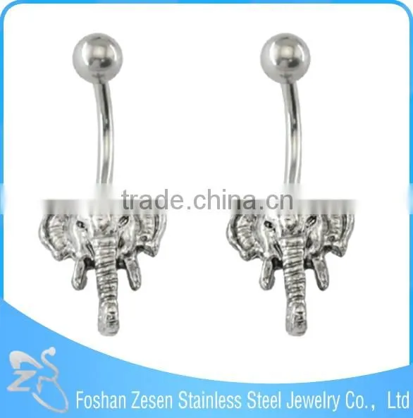 BR01819 China manufacturer surgical steel free samples animal elephant navel piercing