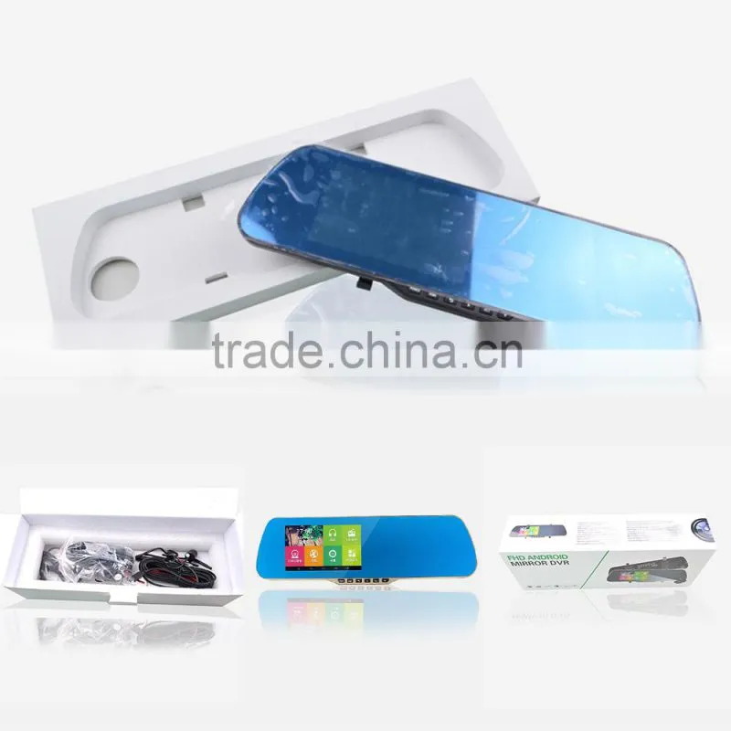 5inch 1080p dual lens car rearview mirror camera ,car gps dvr rearview mirror with fm transmitter,smart view mirrors