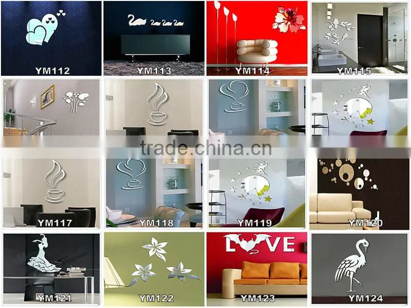 ALFOREVER football adhesive decor wall mirror sticker, acrylic mirror sticker,mirror sticker