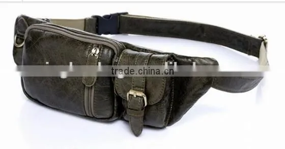 Men Genuine Leather chest bag Small Phone Wallet Case Fanny Waist Pack Outdoor Bags