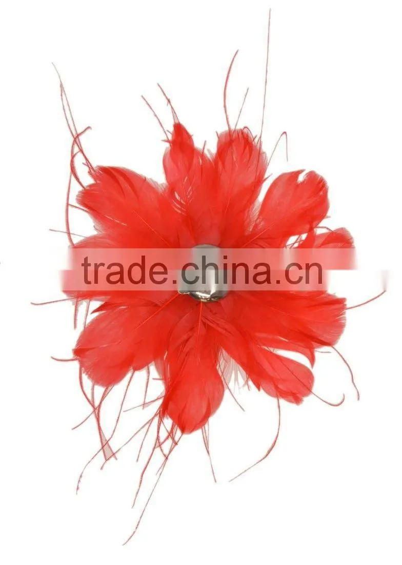 Rhinestone Feather Flower Hair Fascinator/Clip/Barrettes