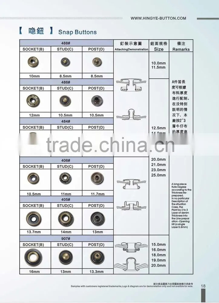 Sedex Audited 2 Pillar Factory Italian Style Metal Pree studs Snap button