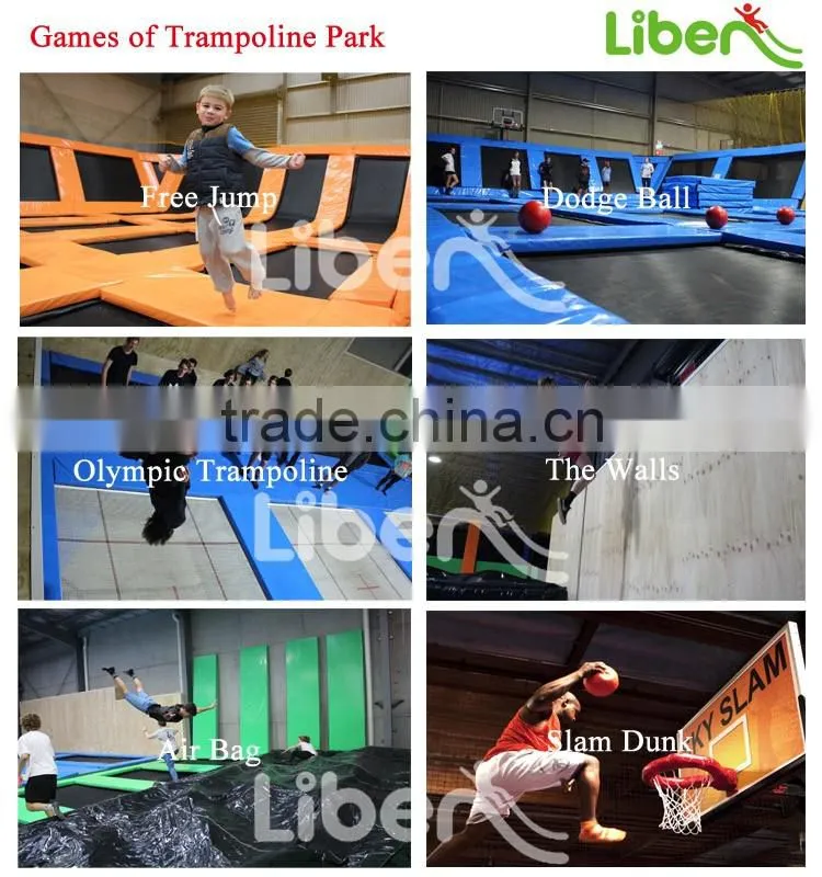 With Spider Tower Blue Color Safe High Quality Big Commercial Trampoline For Adults Indoor Trampoline Park