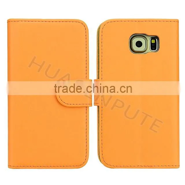 Flip PU Leather Case with Card Slot For Samsung Galaxy S6, Book Style Wallet Case For Galaxy S6
