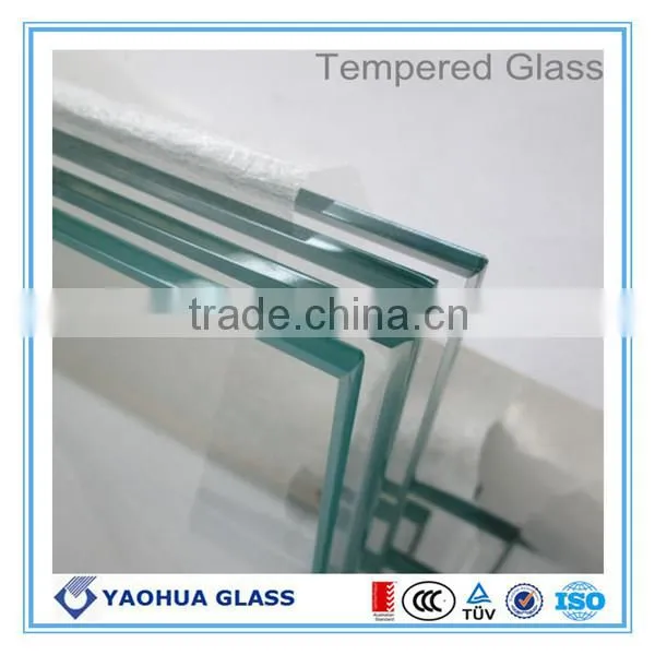 tempered glass m2 price with CNCA-04C-028:2009, AS/NZS2208:1996, ISO9001 for interior glass wall