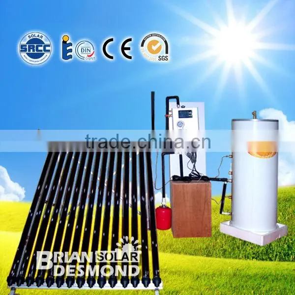 heat pipe split pressurized system solar water heater collector with tank copper coil