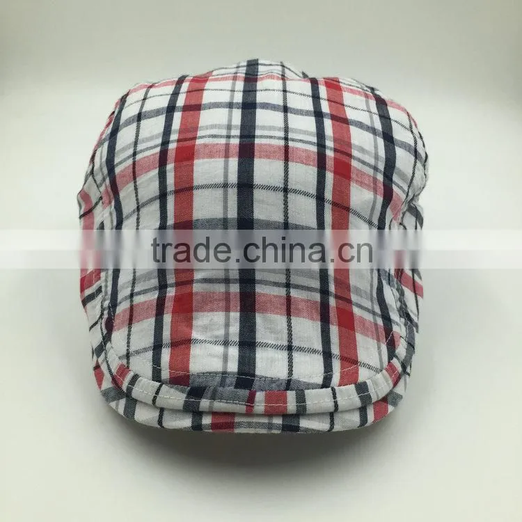 custom promotional check cotton ivy hat