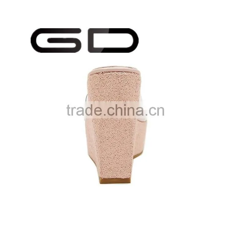GDSHOE ladies open toe wedge heels sandal slippers