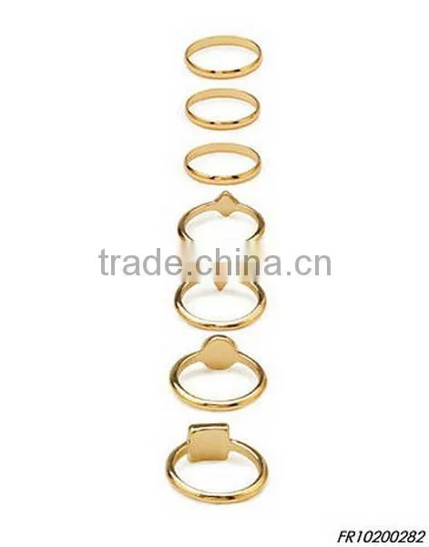 black gold geometric rings