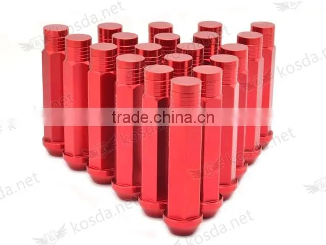 Wholesale New Design car wheel nuts ,M12 X1.5MM & M12 X1.25MM Long Red Wheel nut