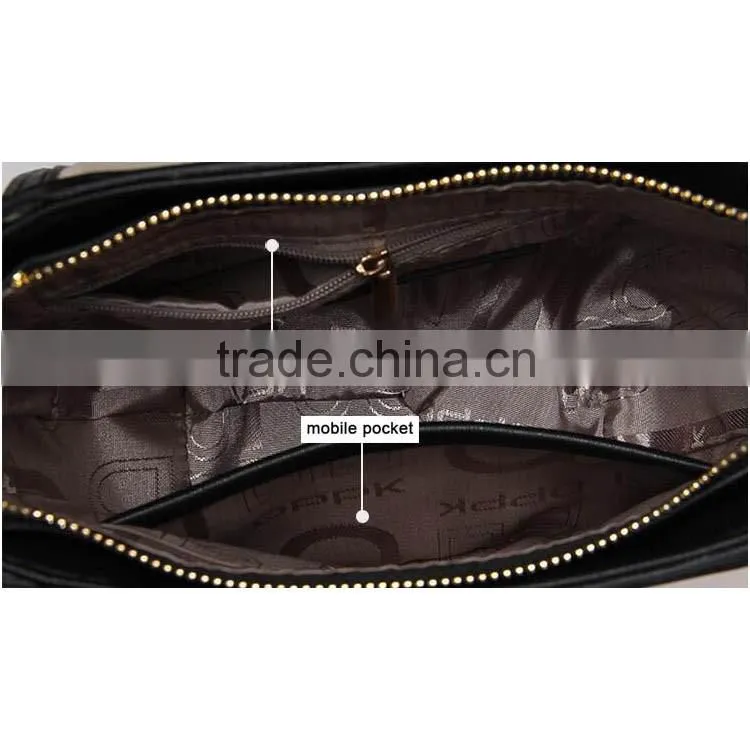 Wholesale PU leather women bags trendy trapeze bags fashion casual lock handbags
