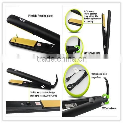 Factory OEM Professional LCD display digital hair wand curling iron