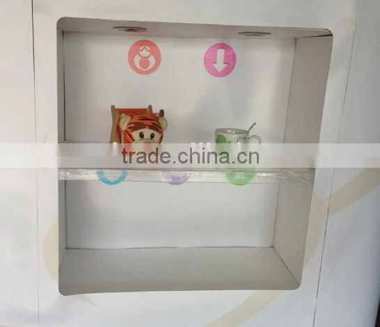 pierced pop up display with shelf board