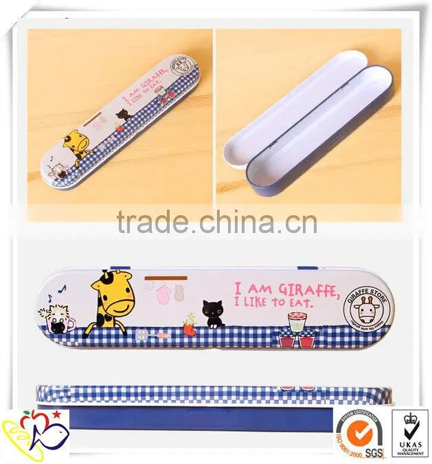 factory supply pencil tin box/cute children cartoon metal pencil box