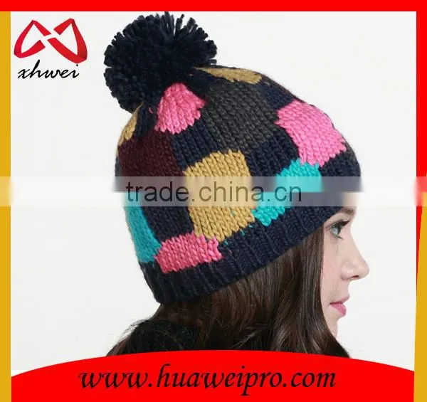 Colorful fashion beanies knitted beanie Thick warm winter knit beanie hat cap