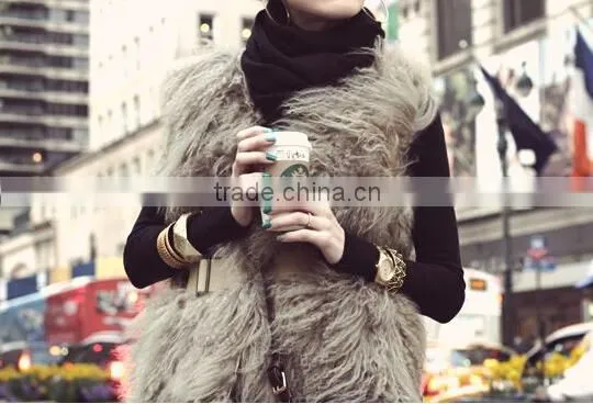 Jack Women's Tibet sheep fur Faux Fur Women vest