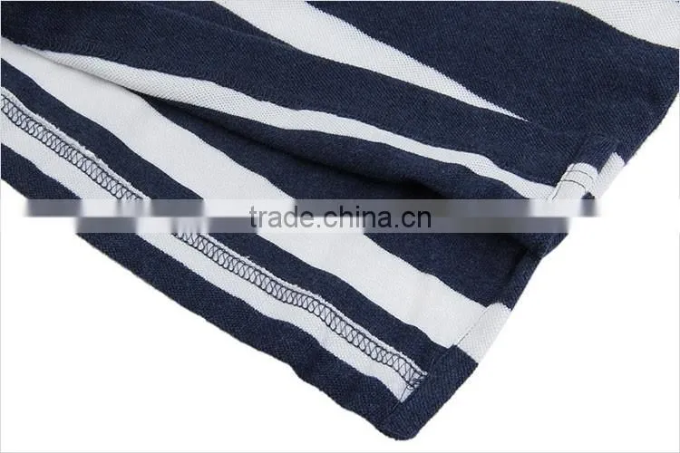 2016 hot selling Washed striped long sleeve for big size polo shirt