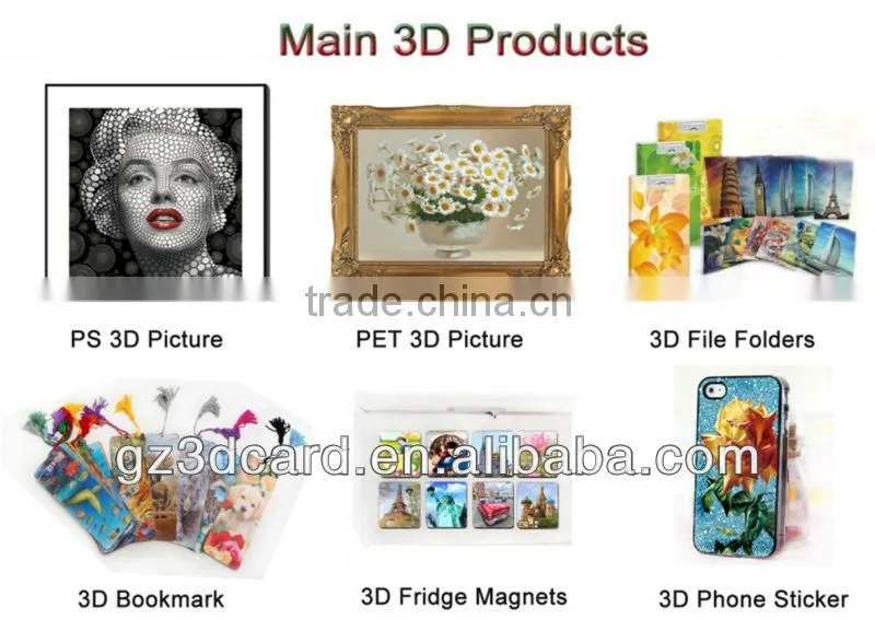 lenticular modern 3d framed picture for home decoration