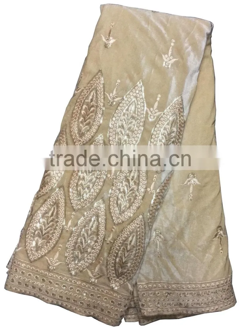 Hot sale Indian embroidery George lace fabrics with sequins