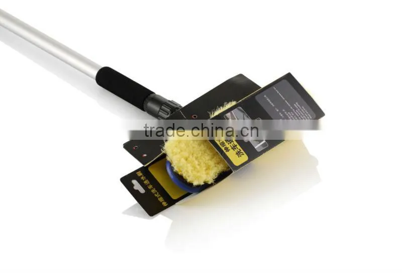 car brush with telescopic handle water flow through PVC soft bristles