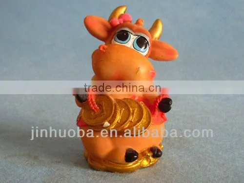 Resin cartoon cow coin box