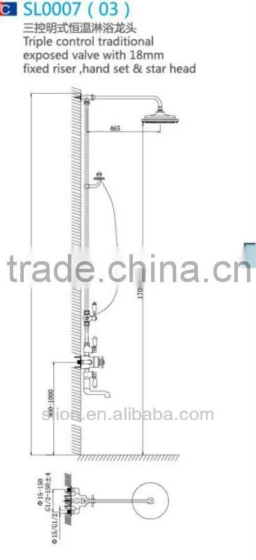 Classic Style Exposed Thermostatic Shower Mixer with Timeless Design